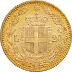 1253R 20 lire 1880 Scudo sannitico Roma Oro