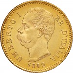 1255RD 20 lire 1882 Scudo sannitico Roma Oro