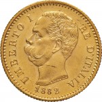 1257D 20 lire 1882 Scudo sannitico Roma Oro