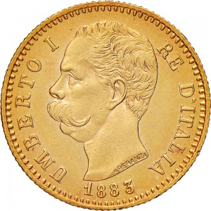 1258-002D 20 lire 1883 Scudo sannitico Roma Oro