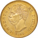 1260D 20 lire 1884 Scudo sannitico Roma Oro