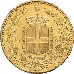 1261-003R 20 lire 1885 Scudo sannitico Roma Oro