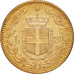 1265R 20 lire 1889 Scudo sannitico Roma Oro
