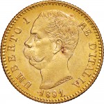 1267D 20 lire 1891 Scudo sannitico Roma Oro