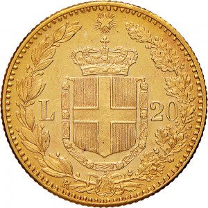 1267-003R 20 lire 1891 Scudo sannitico Roma Oro