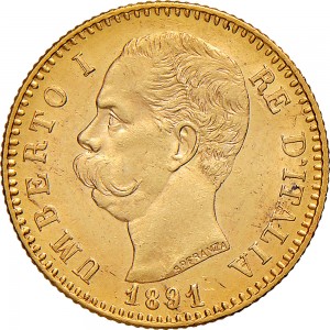 1267-003D 20 lire 1891 Scudo sannitico Roma Oro