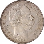 1270D 5 lire 1878 Scudo sannitico 1° tipo Roma Argento