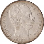 1271D 5 lire 1879 Scudo sannitico 2° tipo Roma Argento