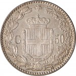 1289R 50 centesimi 1889 Scudo sannitico Roma Argento