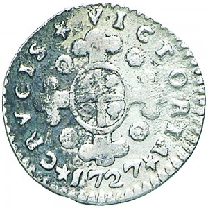 17R Mezzo reale da 2,6 soldi 1727 Croce di San Maurizio Torino Argento