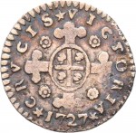 19R Mezzo reale da 2,6 soldi 1727 Croce di San Maurizio Torino Argento