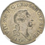 576D 7,6 soldi 1782 Scudo ovale a cartoccio Torino Mistura di argento