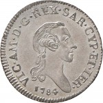 581D 7,6 soldi 1784 Scudo ovale a cartoccio Torino Mistura di argento