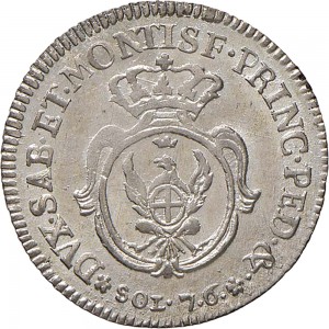 581R 7,6 soldi 1784 Scudo ovale a cartoccio Torino Mistura di argento