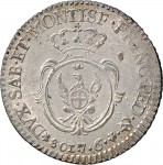 585R 7,6 soldi 1793 Scudo ovale a cartoccio Torino Mistura di argento