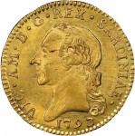 487D Doppia da 4 scudi 1793 Aquila spiegata 2° tipo Torino Oro