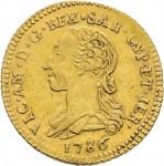 658D Doppietta da 10 reali 1786 Scudo ovale a cartoccio Torino Oro