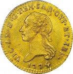 492D Mezza doppia da 2 scudi 1774 Scudo rotondo 1° tipo Torino Oro