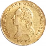 496D Mezza doppia da 2 scudi 1776 Scudo rotondo 1° tipo Torino Oro