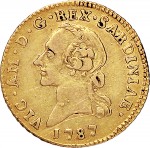 505D Mezza doppia 1787 Aquila spiegata 2° tipo Torino Oro
