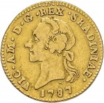 506D Mezza doppia da 2 scudi 1787 Aquila spiegata 2° tipo Torino Oro
