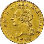511RD Mezza doppia da 2 scudi 1791 Aquila spiegata 2° tipo Torino Oro