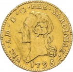 515D Mezza doppia da 2 scudi 1795 Aquila spiegata 2° tipo Torino Oro