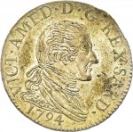 571-001D Mezza lira da 10 soldi 1794 Scudo a cartoccio Torino Mistura di argento