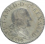 572D 10 soldi 1795 Scudo a cartoccio Torino Mistura di argento