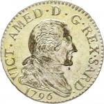 573D Mezza lira da 10 soldi 1796 Scudo a cartoccio Torino Mistura di argento