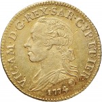 656D Mezzo carlino da 2,5 doppiette 1774 Scudo ovale a cartoccio Torino Oro