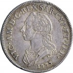 524D Mezzo scudo da 3 lire 1773 Scudo rotondo Torino Argento