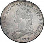 527D Mezzo scudo da 3 lire 1776 Scudo rotondo Torino Argento