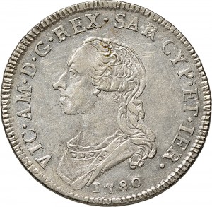 531D Mezzo scudo da 3 lire 1780 Scudo rotondo Torino Argento