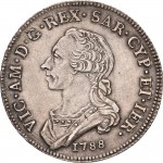 538D Mezzo scudo da 3 lire 1788 Scudo rotondo Torino Argento