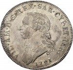 541D Mezzo scudo da 3 lire 1791 Scudo rotondo Torino Argento