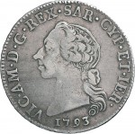 665D Mezzo scudo da 5 reali 1793 Scudo a cartoccio Torino Argento