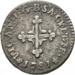 617D Mezzo soldo da 6 denari 1781 Cifre del sovrano Torino Mistura di argento