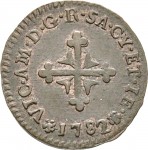 618D Mezzo soldo da 6 denari 1782 Cifre del sovrano Torino Mistura di argento