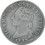666D Quarto di scudo da 2,5 reali 1773 Scudo a cartoccio Torino Argento