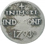 682R Reale da 5 soldi 1793 Iscrizione 2° tipo Cagliari Mistura di argento