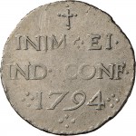 687R Reale da 5 soldi 1794 Iscrizione 2° tipo Cagliari Mistura di argento