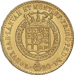 766R 20 lire 1816 Scudo sannitico 1° tipo Torino Oro