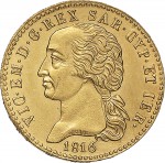 766D 20 lire 1816 Scudo sannitico 1° tipo Torino Oro