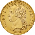 772D 20 lire 1821 Scudo gotico 2° tipo Torino Oro