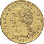 773D 20 lire 1821 Scudo gotico 2° tipo Torino Oro