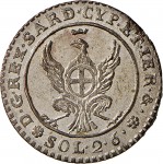 754R 2,6 soldi 1814 Aquila spiegata Torino Mistura di argento