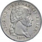 775D Scudo da 5 lire nuove di Piemonte 1817 Scudo sannitico 1° tipo Torino Argento