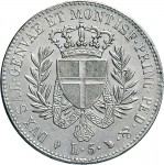 779R Scudo da 5 lire nuove di Piemonte 1821 Scudo gotico 2° tipo Torino Argento