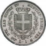 1072R Lira 1850 Scudo sannitico Torino Argento